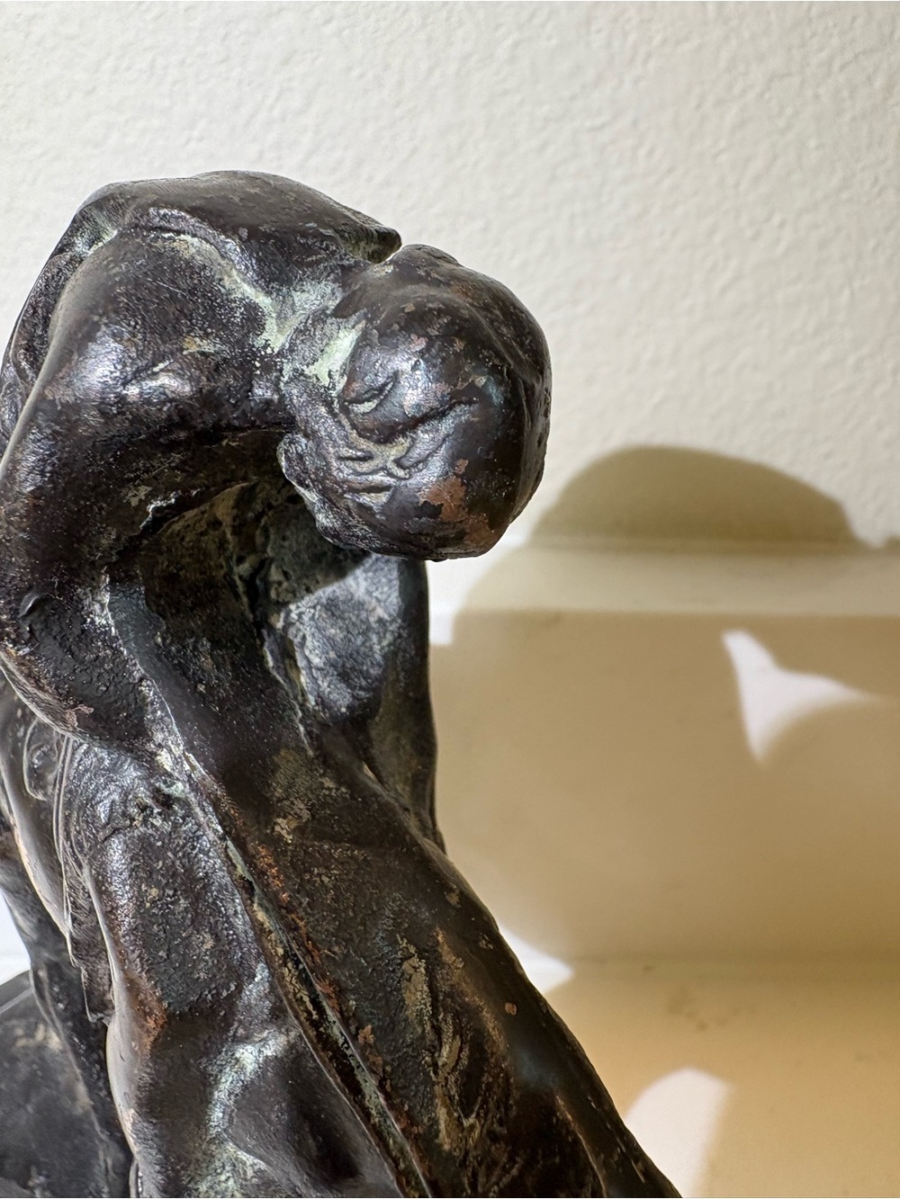 Copper plated cast iron “End of trail” Native American on horse sculpture - Picture 2 of 7
